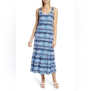 Lilly Pulitzer Martins Midi Dress in Low Tide Navy Sailboat Print Size XXS